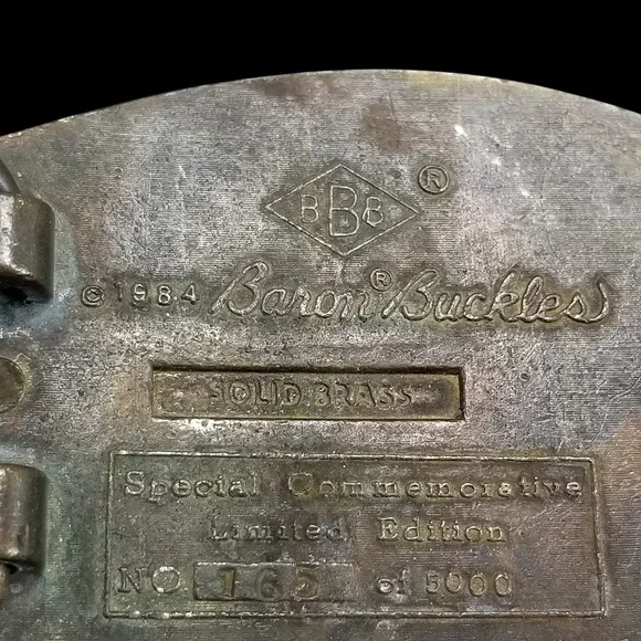 American Aviation 1984 Commemorative Solid Brass Belt Buckle Baron Buckles USA